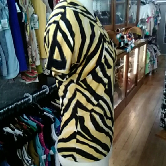 Pre-owned Carlisle Tiger Stripe Cap Sleeve Top - Picture 3 of 8